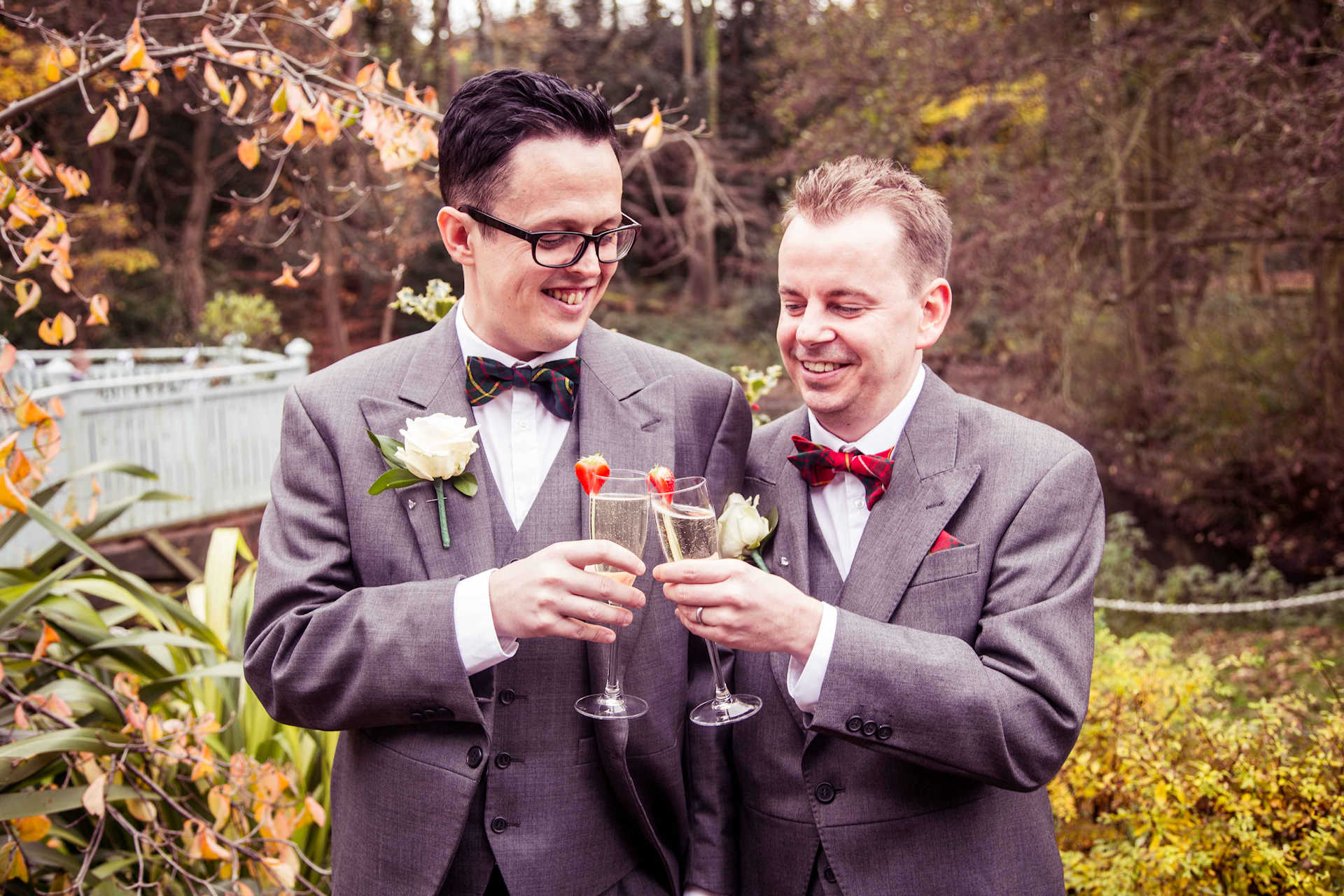 Champagne toast at Sheffield same sex wedding