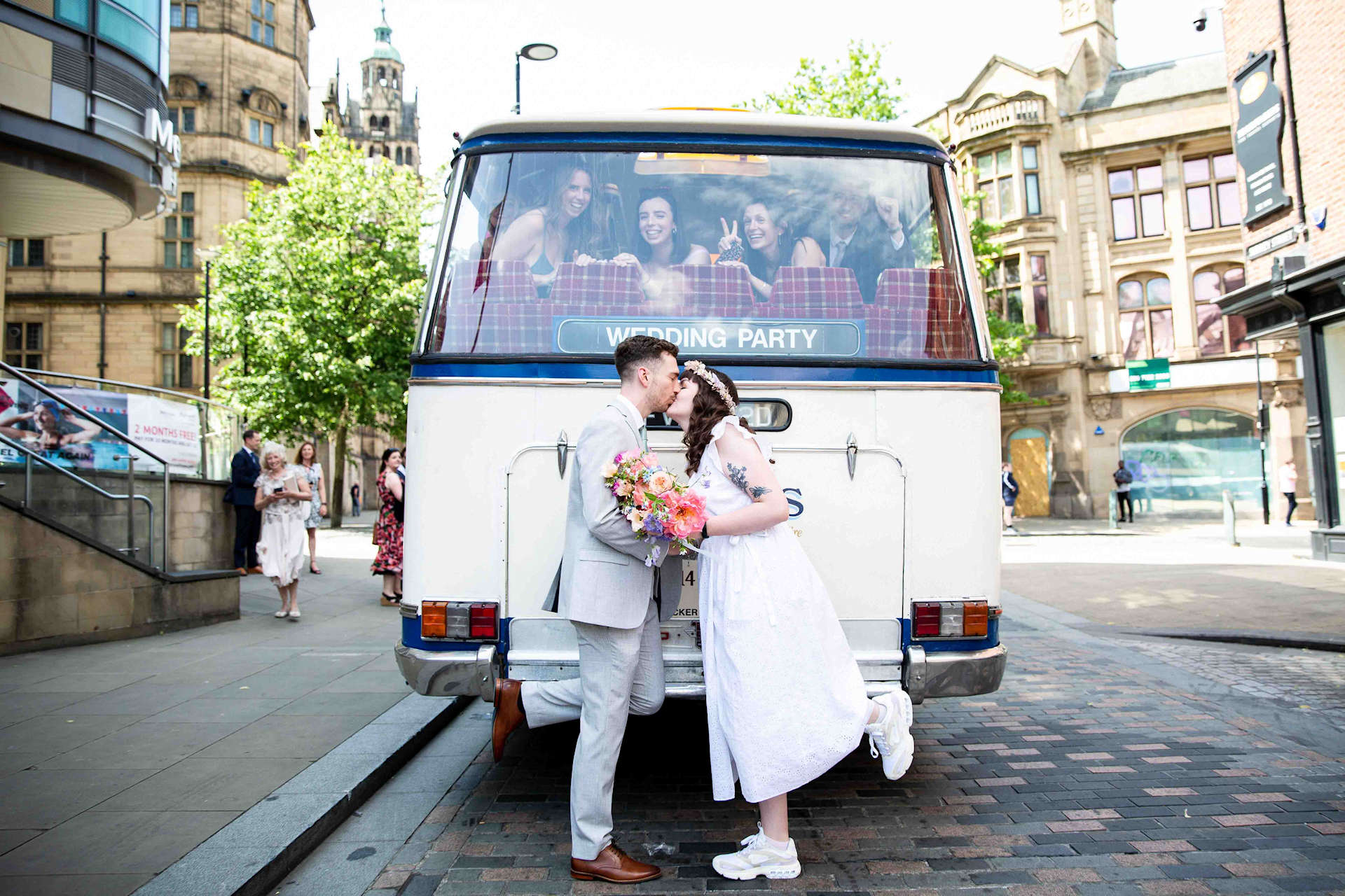 Wedding party coach in Yorkshire