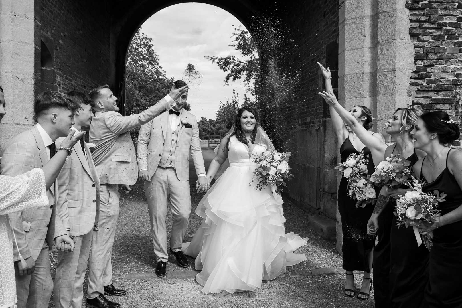 Beth & Carl leaving wedding